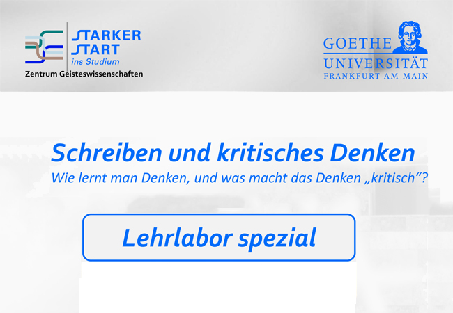 Lehrlabor Schreiben Und Kritisches Denken Aktuelles Aus Der Goethe Universitat Frankfurt