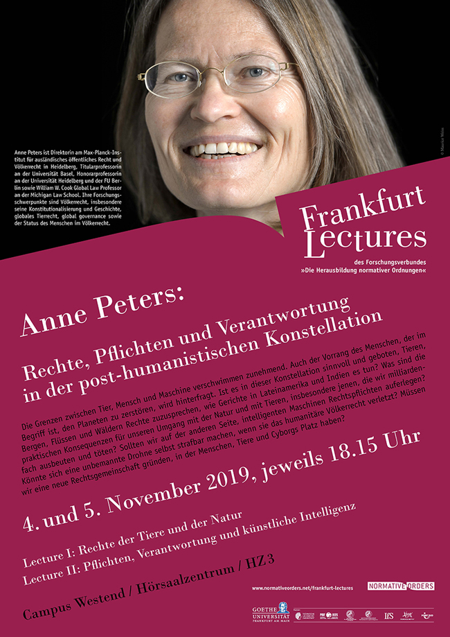 4 5 11 Volkerrechtlerin Anne Peters Referiert Uber Rechte Fur Tiere Und Pflichten Fur Kunstliche Intelligenz Aktuelles Aus Der Goethe Universitat Frankfurt