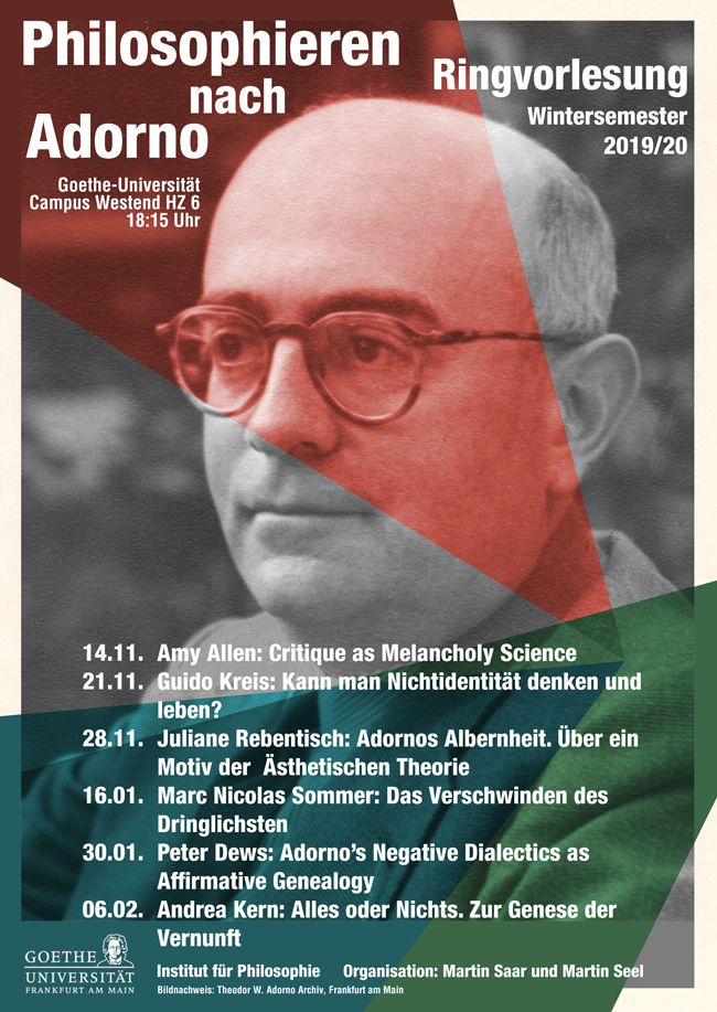 Ringvorlesung Philosophieren Nach Adorno Aktuelles Aus Der Goethe Universitat Frankfurt