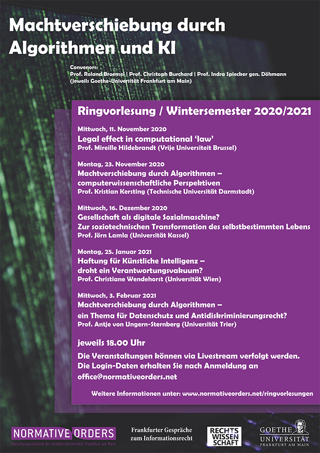 Ringvorlesung Machtverschiebung Durch Algorithmen Und Ki Aktuelles Aus Der Goethe Universitat Frankfurt