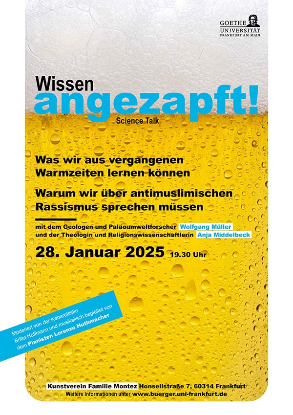 Plakat zur Veranstaltung "Wissen angezapft" im Wintersemester 2024/2025