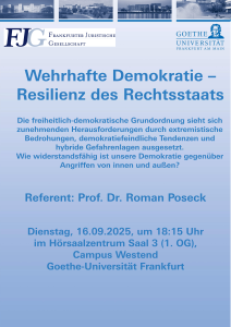 Veranstaltungsplakat Vortrag Poseck