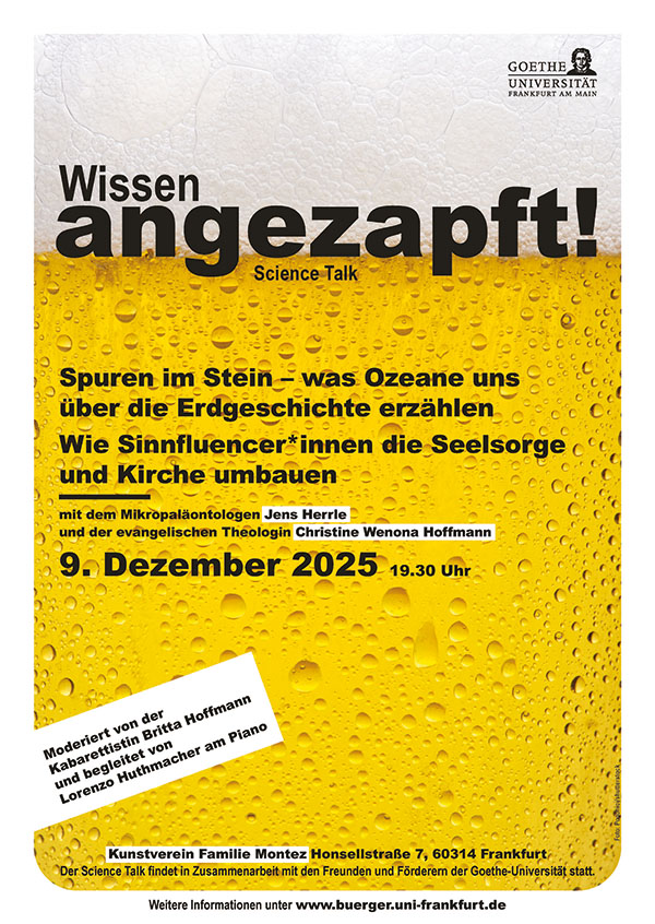 Plakat zur Veranstaltung "Wissen angezapft" im Wintersemester 2025/2026