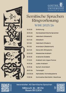 Ringvorlesung – Wintersemester 2025/26 Semitische Sprachen