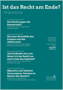 Plakat Veranstaltungsserie "Ist das Recht am Ende?"