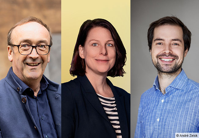 Prof. Winfried Rief, Prof. Ulrike Bingel, Prof. Tobias Kube © André Zelck