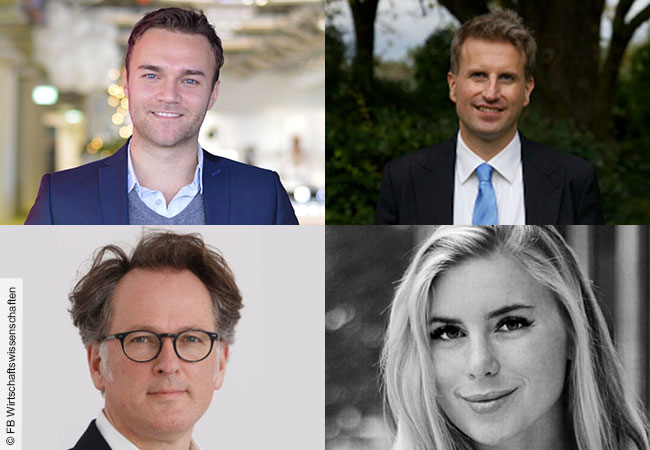 Prof. Dr. Kevin Bauer, Prof. Dr. Oliver Hinz, Prof. Dr. Michael Kosfeld und Dr. Rebecca Heigl © FB Wirtschaftswissenschaften